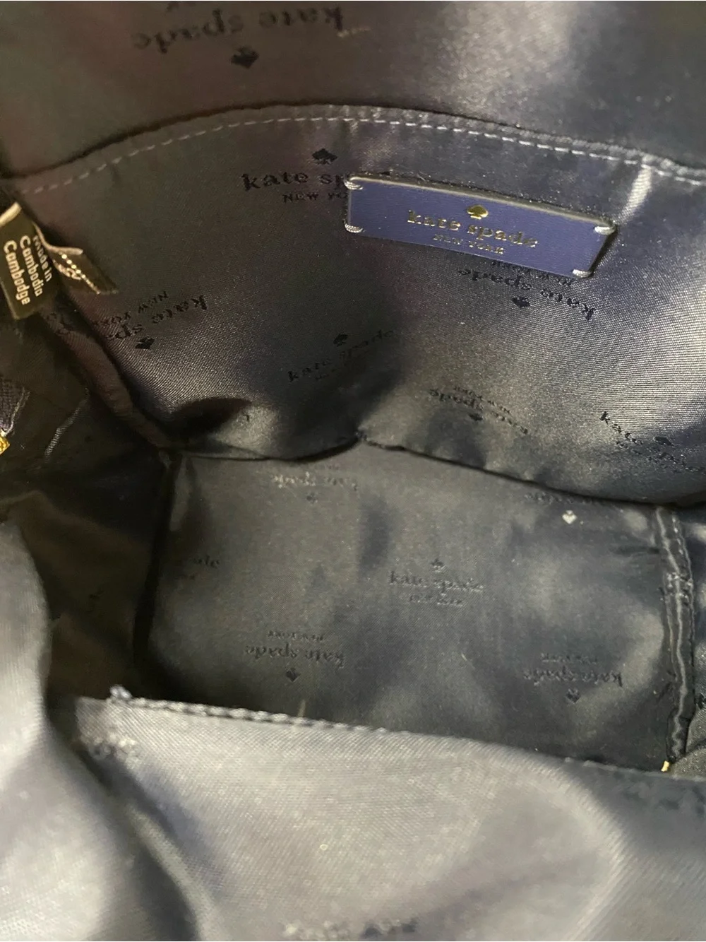 kate spade Red Butterfly Mini Backpack with Navy Accents purse